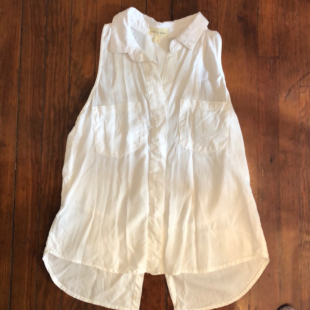 White cloth and stone button up shirt